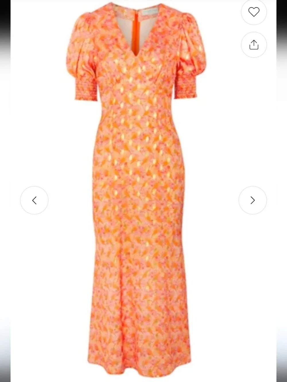 Never Fully Dressed Orange Gold Shell May Midi Dress - Picture 6 of 6